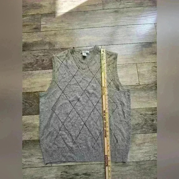 GEOFFREY BEENE mens Large sweater vest beige  Brown   acrylic - Picture 3 of 6